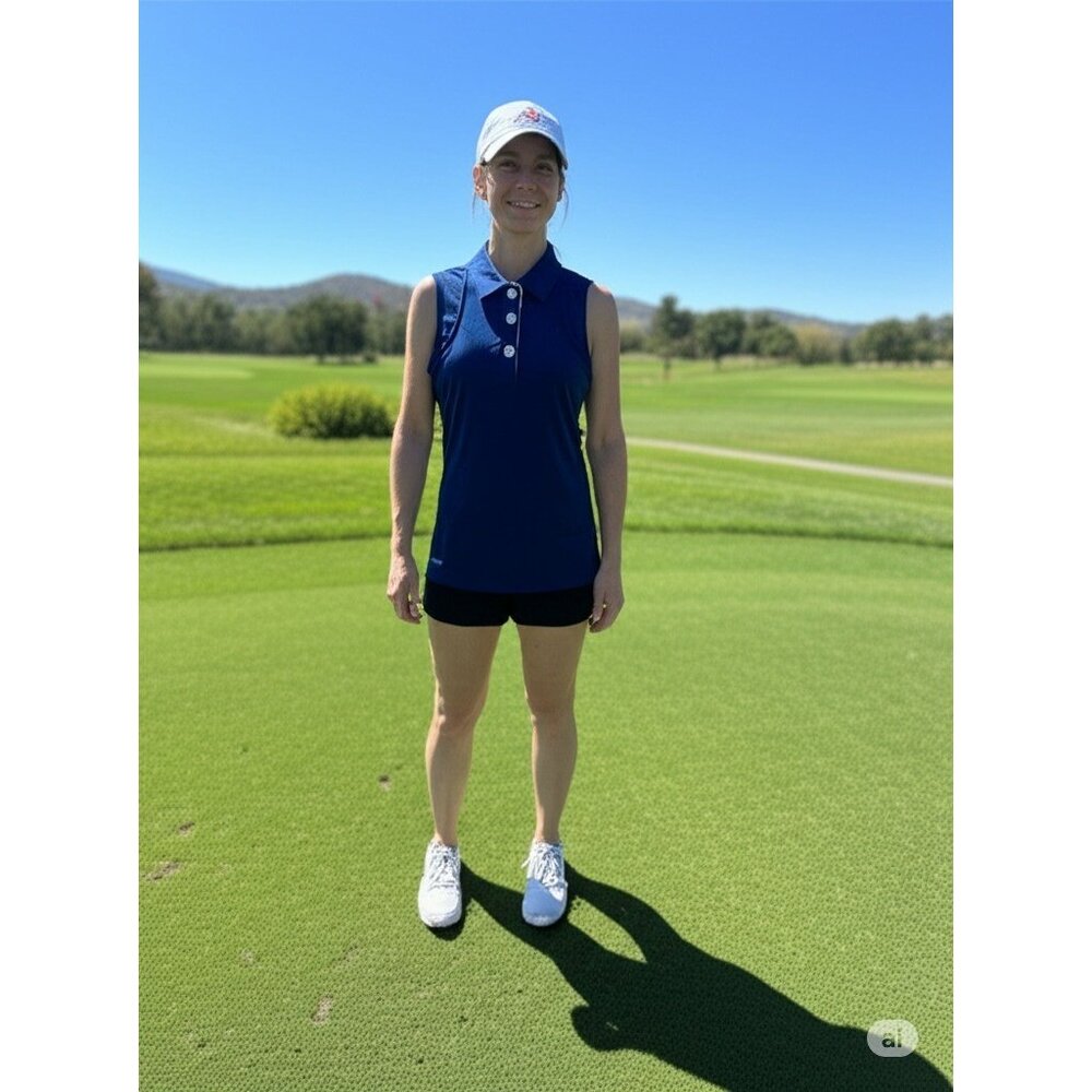 Links Edition Women's Blue Sleeveless Golf Shirt Size M